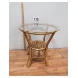 Glass Top Bamboo Table 24' x 24'
