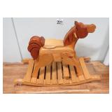 Solid Oak & Hardwood Rocking Horse 36' Tall