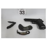 BB Gun & Pair Of Knives