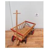 Child's Vintage Wood Toy Wagon