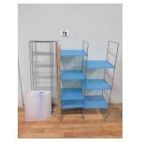 Pair Of Shelves - 7 Tier Plastic Blue & White