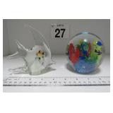 Lg Round Fish & Angel Fish Paperweights