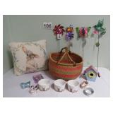 Easter / Spring Lot w/ Vintage Basket