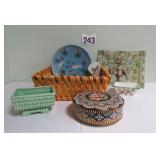Basket w/ Vtg Mixed Items