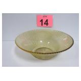Vtg Amber Diana Swirl Federal Glass Bowl 11' Wide