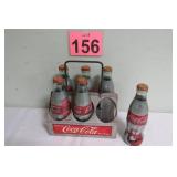 Collector Coke Bottles w/ Metal Carrier