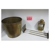 Brass Trash Can, Lantern & Bookends