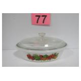 Vtg Glasbake 'Vegetable Medley' Covered Dish