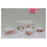 Fire King Vintage Bowls - Peach Blossom