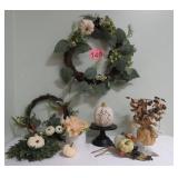 Fall Green & Cream Wreaths & Decor
