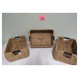 Set Of 3 Storage Baskets 11x15x7' Tall