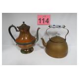 Copper Teapots w/ Silver Plate