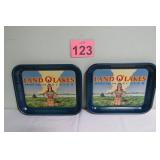 Pair Of Metal Land 'O Lakes Trays 11x13'