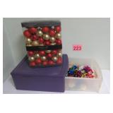 New Ornaments & Bin Of Gift Bows