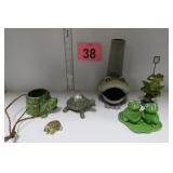 Frog & Turtle Garden Decor w/ S&P Set
