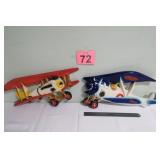 2 Chalkware Airplane Wall Hangings