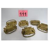 Vtg Brass Drawer Pulls
