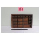 Vtg Wood Type Tray 11' x 16.5'