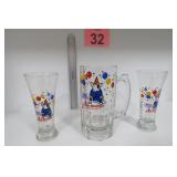 Bud Light Spuds Mackenzie Mug & Glasses 1987