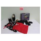 New Pj's sz S, Slippers sz 6, Hat Set & Brush Set
