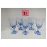 Vtg Libbey Sirrus Sky Blue Goblets