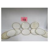 18kt Gold Trimmed Vitreous China Plates 6'