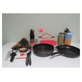 Large Kitchen Lot w/ Pans, Measuring Cups & More