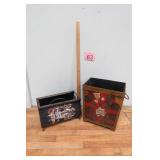 Hand Paint newspaper Holder & Trash Can