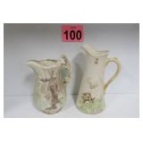 Vtg Stoneware Pitchers
