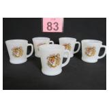 Vintage Fire King Milk Glass Mugs