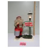 Vtg Animated Santa w/ Light