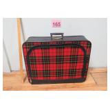 Vtg Seward Luggage Scotch Print Suitcase
