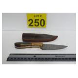 New 8' Damascus Steel Knife w/ Sheath