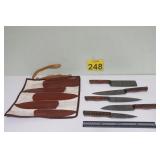 5 Pack Damascus Steel Knife Set 10-12'