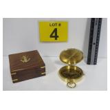 Nice 3' Polished Brass Nautical Compass