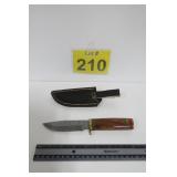 New Damascus Steel Knife w/ Sheath 8'