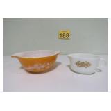 Vtg Pyrex Butterfly Gold 442 & 77-B Dishes
