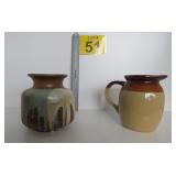 Glazed Pottery Vase Mid-Century & Jug