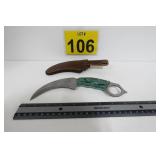 New Damascus Steel Knife w/ Sheath 8'