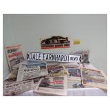 Earnhardt Signs & Newspapers w/ Crash