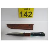 New Damascus Steel Knife w/ Sheath 8'