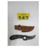 New Damascus Steel Knife w/ Sheath 8'