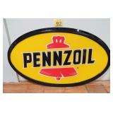 Large 3'x 5' NOS Pennzoil Plastic Sign Light Cover