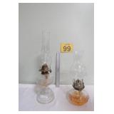 Pair Of Vintage Oil Lamps / Lanterns