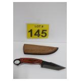 New Damascus Steel Knife w/ Sheath 8'