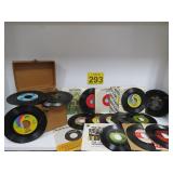 Vtg Albums  45's w/ Rolling Stones, Beatles & Case