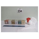 Vtg Kitchen Sampler & Milk Glass Rooster