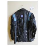 BAJA Leather Coat Beads & Tassels sz L