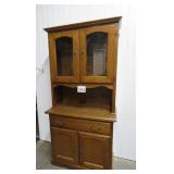 2pc Oak Hutch 18x36x74'