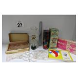 Vintage Oil Lamp, Crystals, Puzzle Set & More
